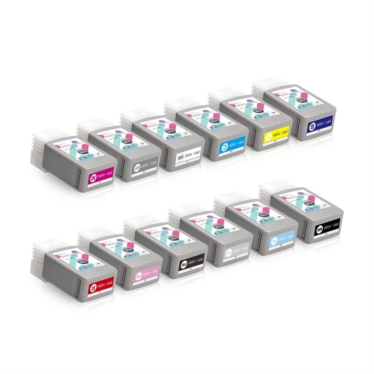 12 farger 80ML PFI50 PFI 50 kompatibel engangsblekkpatron med brikke for Canon Image Pro500 PRO-500